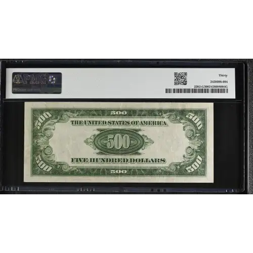 $500 1934-A.  High Denomination Notes 2202-G (3)