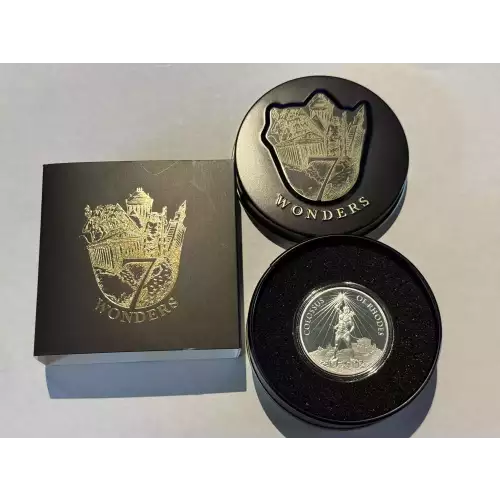 7 Wonders of the World 1 oz .999 Fine Silver Round Colossus of Rhodes 1 Drachma