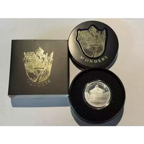 7 Wonders of the World 1 oz .999 Fine Silver Round Mausoleum at Halicarnassus Hemidrachm