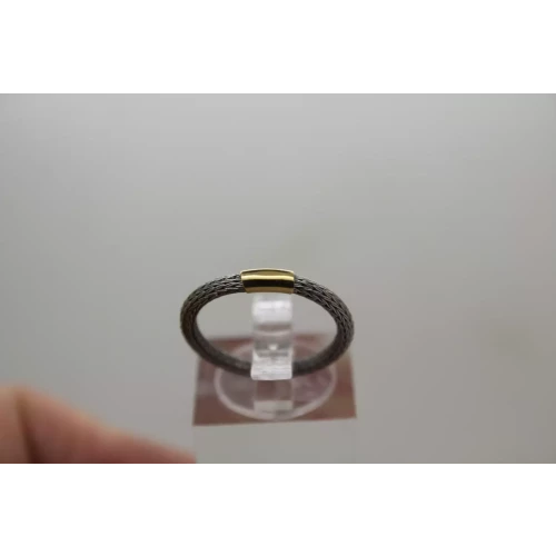 750 18k White & Yellow Gold MESH DESIGN BAND ring size 6