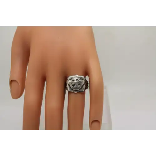 .925 S.S.  1940'S HONORABLE DISCHARGE RUPTURED DUCK VET ring 8.25