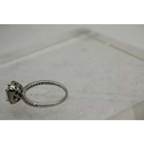 .925 S.S. 1ct MOISSANITE with CZ Acc. HALO ring size 8.25