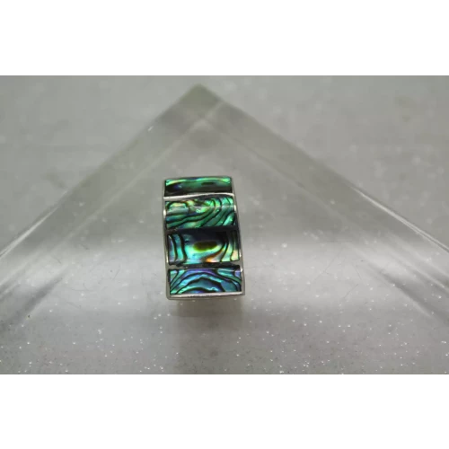 .925 S.S. ABALONE CHANNEL INLAY CURVED SLIDE pendant