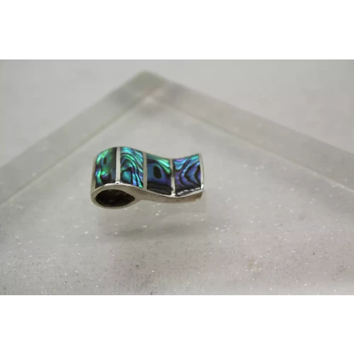 .925 S.S. ABALONE CHANNEL INLAY CURVED SLIDE pendant