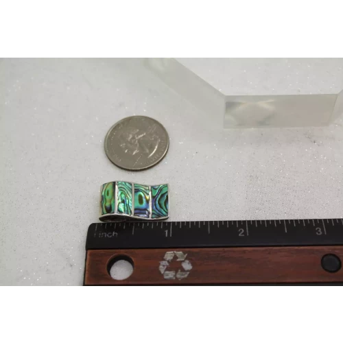 .925 S.S. ABALONE CHANNEL INLAY CURVED SLIDE pendant