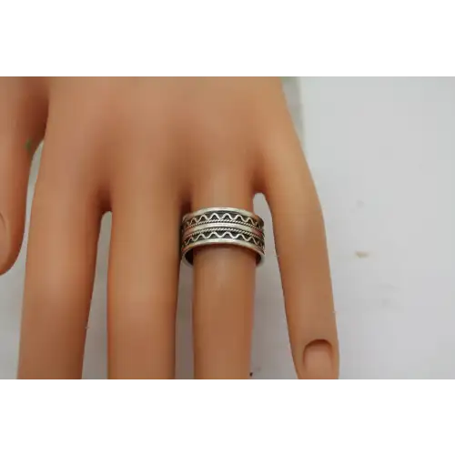 .925 S.S. BALI WAVE ROPE DESIGN BAND ring size 7.5 #