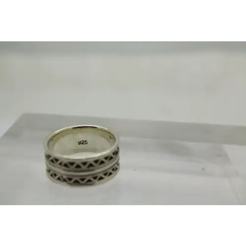 .925 S.S. BALI WAVE ROPE DESIGN BAND ring size 7.5 # (3)