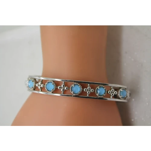 .925 S.S. BLUE STONE FANCY CUFF bracelet 6.5