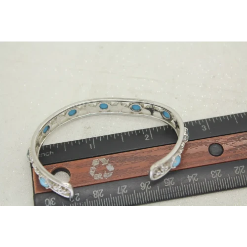 .925 S.S. BLUE STONE FANCY CUFF bracelet 6.5