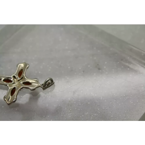 .925 S.S. CARNELIAN & MARCASITE RELIGIOUS CROSS pendant