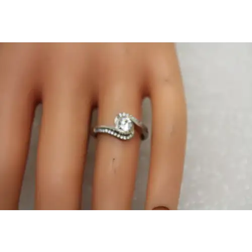 .925 S.S. CZ FANCY SWIRL DESIGN ring size 6.25