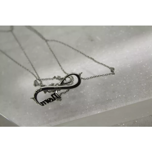 .925 S.S. CZ MOM INFINITY pendant necklace 18