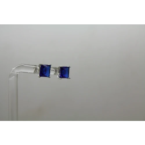 .925 S.S. DARK BLUE CZ STUD earrings