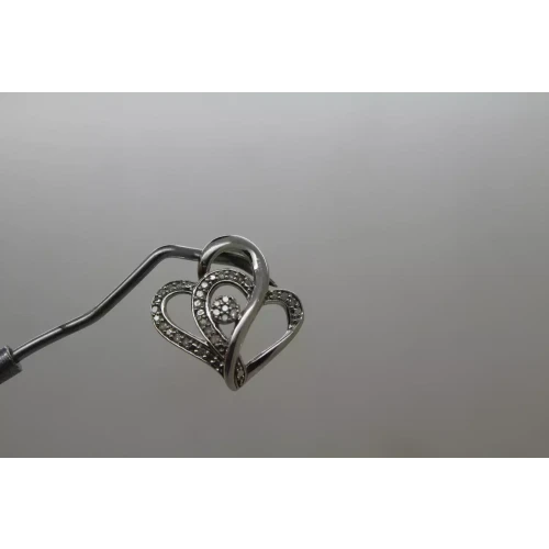 .925 S.S. DIAMOND ACCENT INTERTWINED DOUBLE HEARTS pendant
