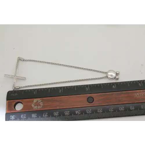.925 S.S. DIAMOND CROSS BOLO bracelet 7