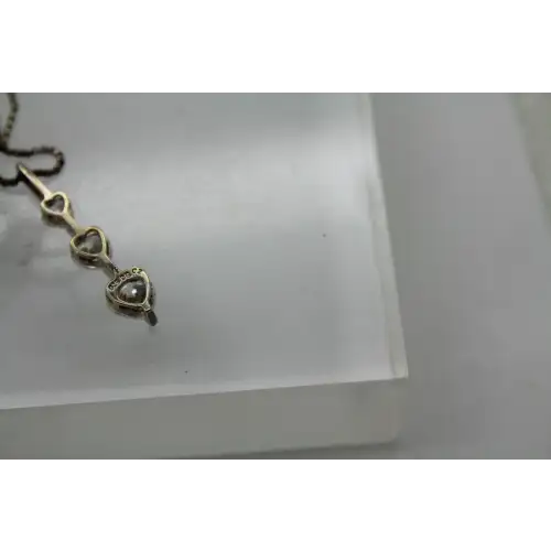 .925 S.S. DIAMONIQUE DQ Heart Cut CZ JOURNEY HEART necklace 19