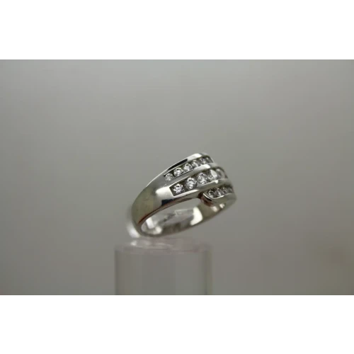 .925 S.S. DQ DIAMONIQUE CZ CROSSOVER WAVE BAND ring size 7