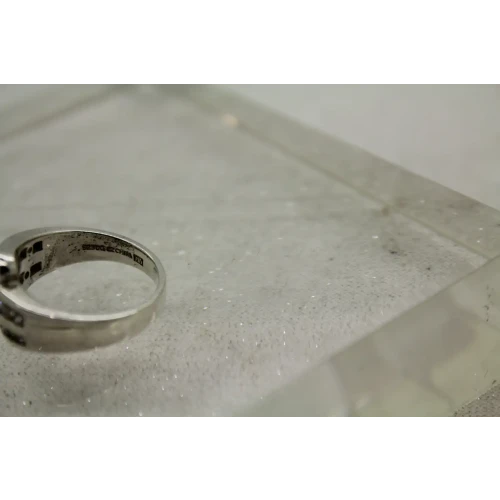 .925 S.S. DQ DIAMONIQUE CZ CROSSOVER WAVE BAND ring size 7