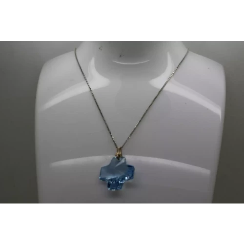 .925 S.S. FACETED CRYSTAL CROSS PENDANT necklace 18