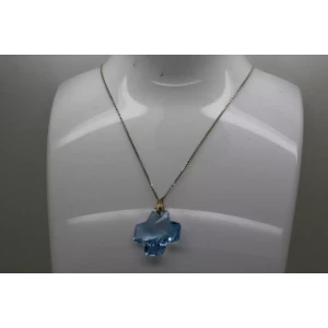 .925 S.S. FACETED CRYSTAL CROSS PENDANT necklace 18