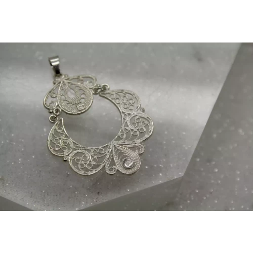 .925 S.S. FANCY QUILLED DESIGN FILIGREE DANGLE pendant