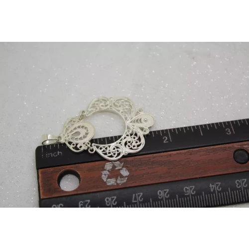 .925 S.S. FANCY QUILLED DESIGN FILIGREE DANGLE pendant