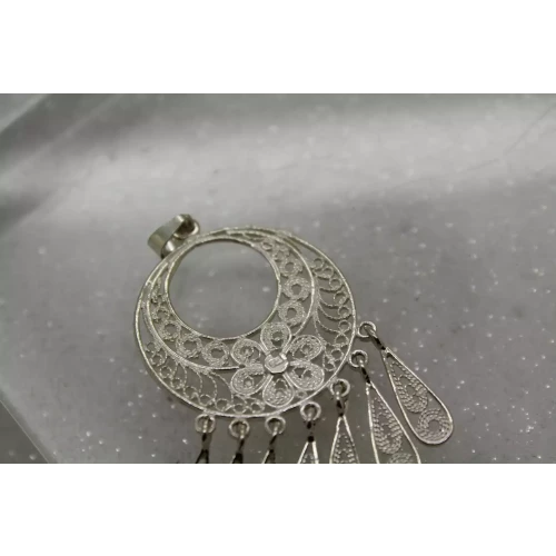 .925 S.S. FANCY QUILLED DESIGN FILIGREE FRINGE pendant