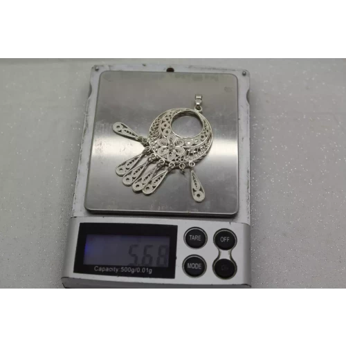 .925 S.S. FANCY QUILLED DESIGN FILIGREE FRINGE pendant