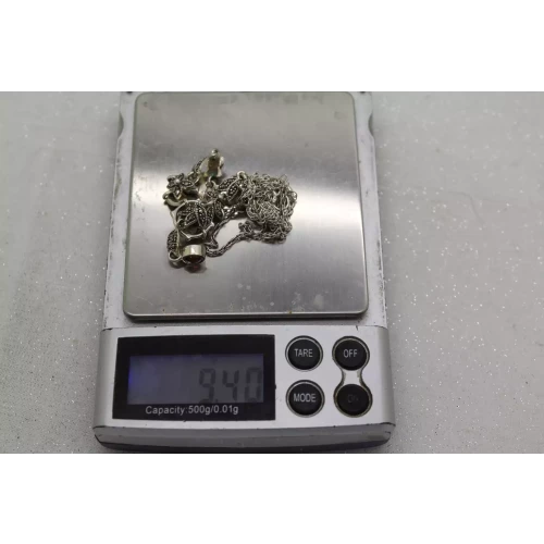 .925 S.S. GARNET & MARCASITE FLOWER 