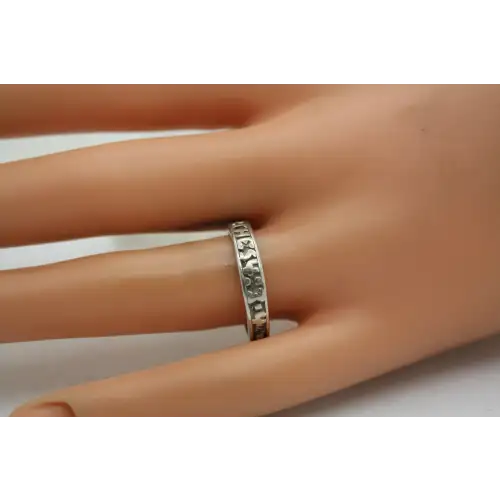.925 S.S. I THESS. 4:13 EMBOSSED BAND ring size 9.75 #