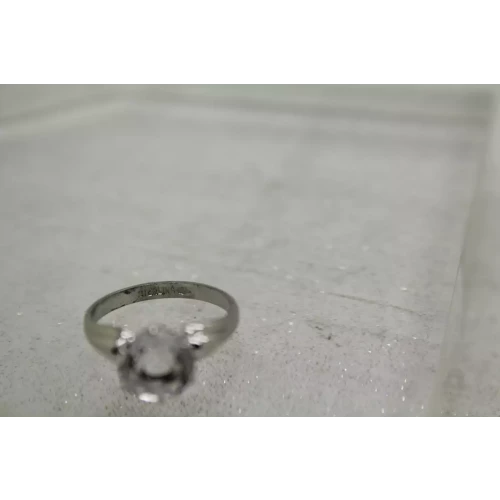 .925 S.S. Large CZ SOLITAIRE ring size 5.75