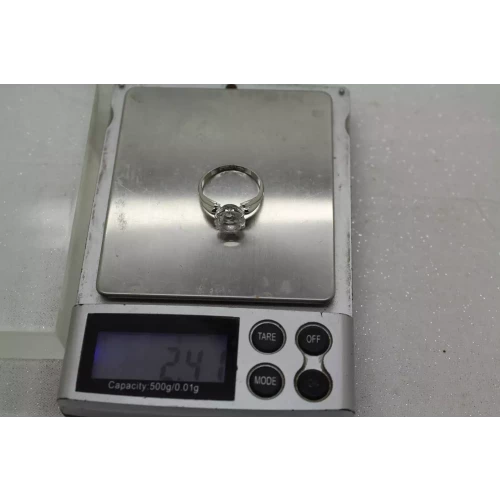 .925 S.S. Large CZ SOLITAIRE ring size 5.75