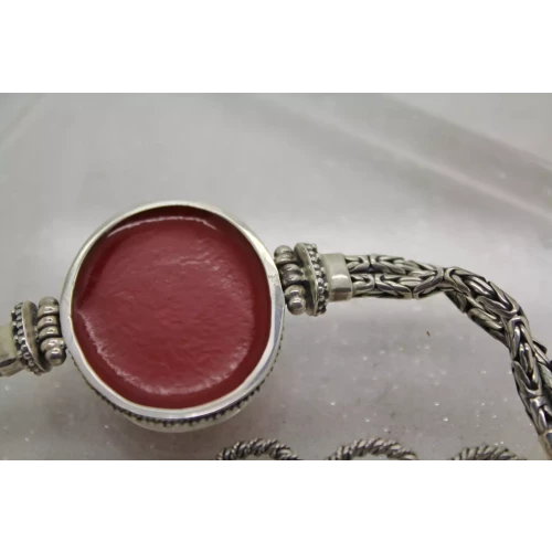 .925 S.S. Large Oval RED CORAL BYZANTINE SOUTHWESTERN TOGGLE