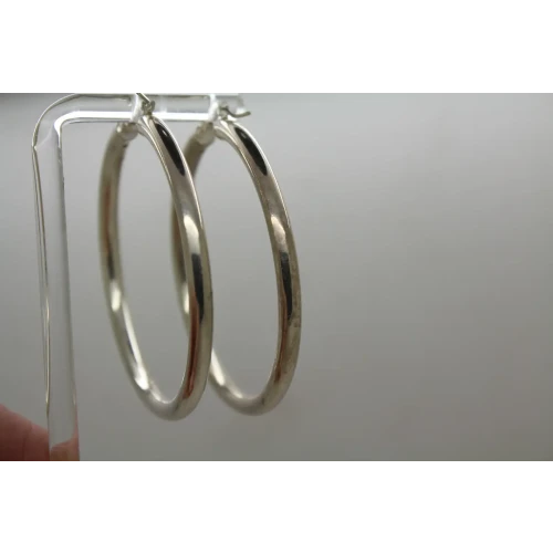 .925 S.S. LARGE SOLID SILVER HOOP Earrings 2 1/8