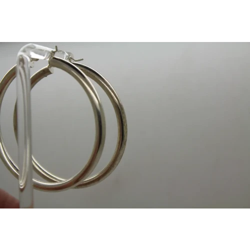 .925 S.S. LARGE SOLID SILVER HOOP Earrings 2 1/8