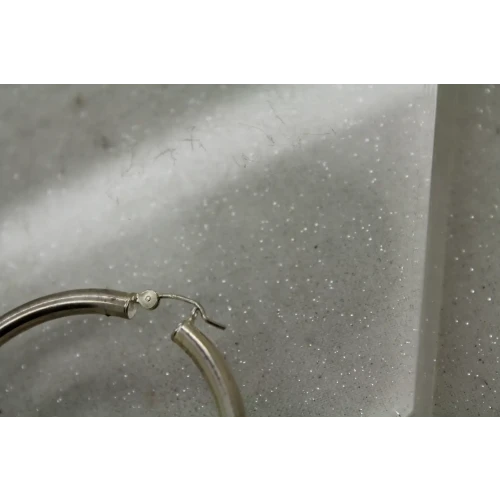 .925 S.S. LARGE SOLID SILVER HOOP Earrings 2 1/8