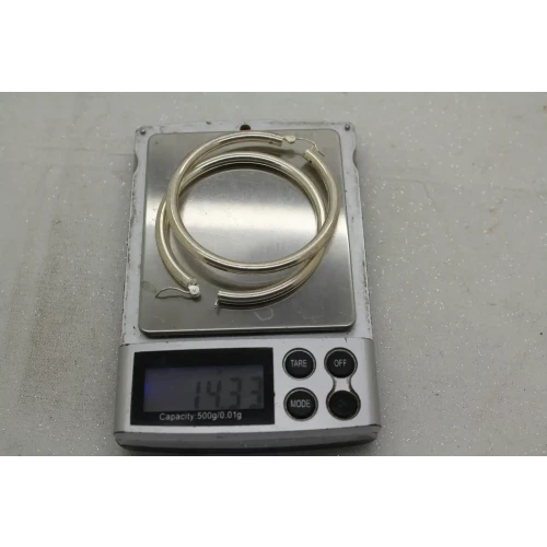 .925 S.S. LARGE SOLID SILVER HOOP Earrings 2 1/8