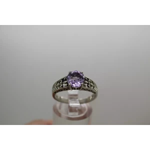 .925 S.S. LAVENDER SAPPHIRE FILIGREE ring size 8.75