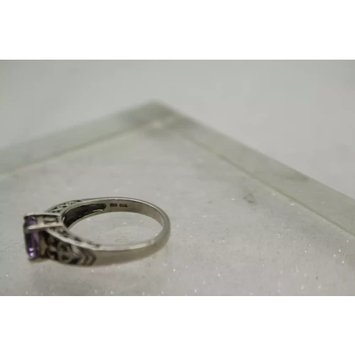 .925 S.S. LAVENDER SAPPHIRE FILIGREE ring size 8.75