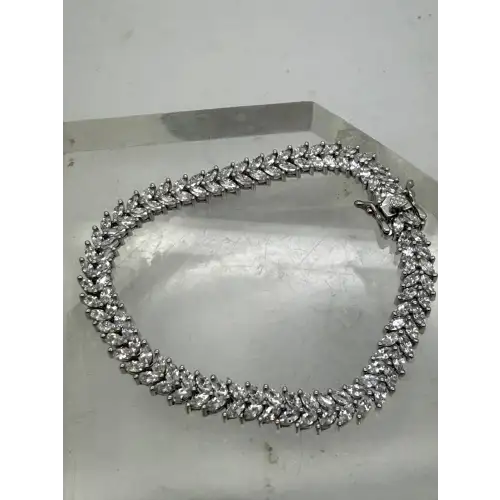 .925 S.S. Marquise Cut CZ CHEVRON DESIGN STATEMENT bracelet 7