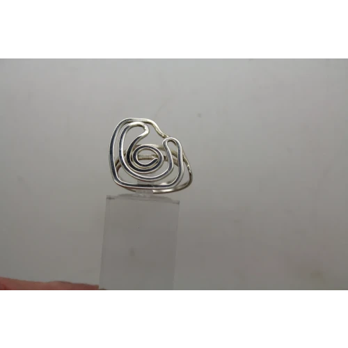 .925 S.S. MODERNIST WRAPPED WIRE FREEFORM ring size 6.5