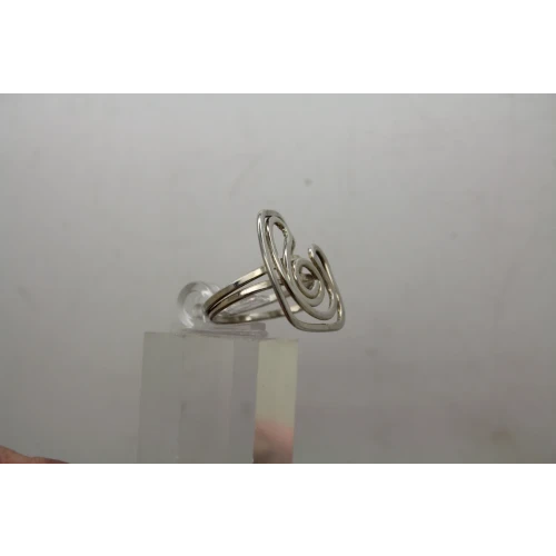 .925 S.S. MODERNIST WRAPPED WIRE FREEFORM ring size 6.5