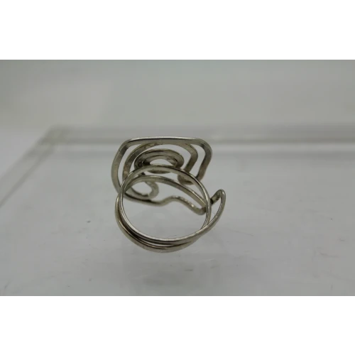 .925 S.S. MODERNIST WRAPPED WIRE FREEFORM ring size 6.5