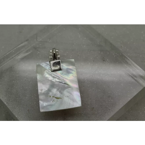 .925 S.S. & MOTHER OF PEARL RECTANGLE MODERNIST pendant