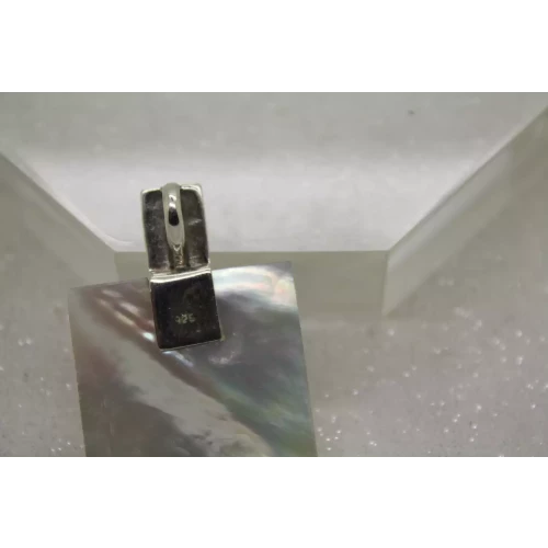 .925 S.S. & MOTHER OF PEARL RECTANGLE MODERNIST pendant