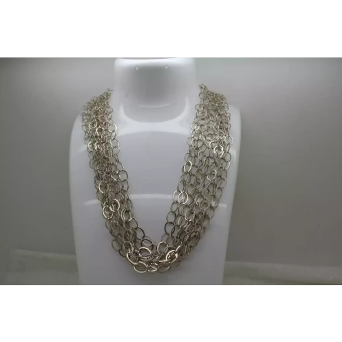 .925 S.S. MULTI STRAND OVAL LINK CHAINS necklace 16