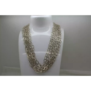 .925 S.S. MULTI STRAND OVAL LINK CHAINS necklace 16