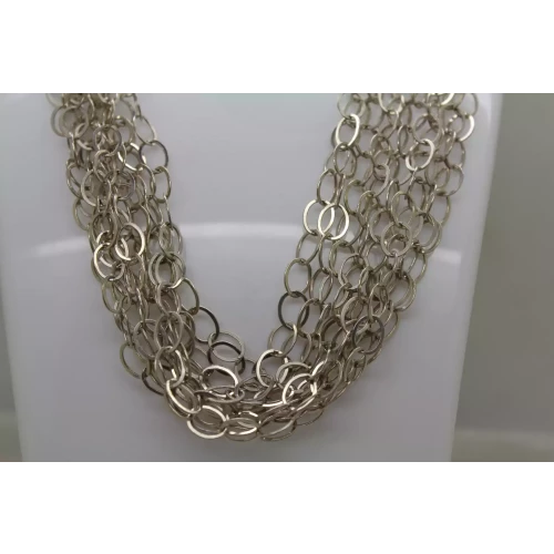 .925 S.S. MULTI STRAND OVAL LINK CHAINS necklace 16