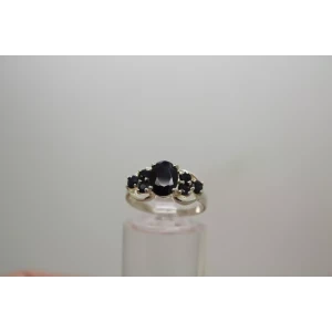 .925 S.S. NATURAL BLUE SAPPHIRE CLUSTER ring size 6.75