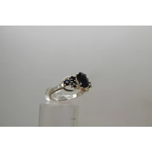 .925 S.S. NATURAL BLUE SAPPHIRE CLUSTER ring size 6.75